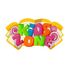 Children playground area, kids zone logo on white