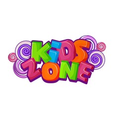 Children playground area, kids zone logo on white