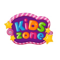 Children playground area, kids zone logo on white