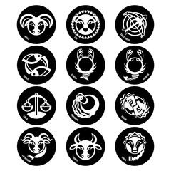 Astrology symbols, zodiac signs vector isolated icons