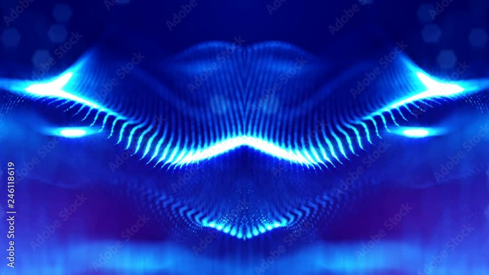 Poster 4k abstract looped backgrounds with luminous particles with depth of field. for holiday presentation