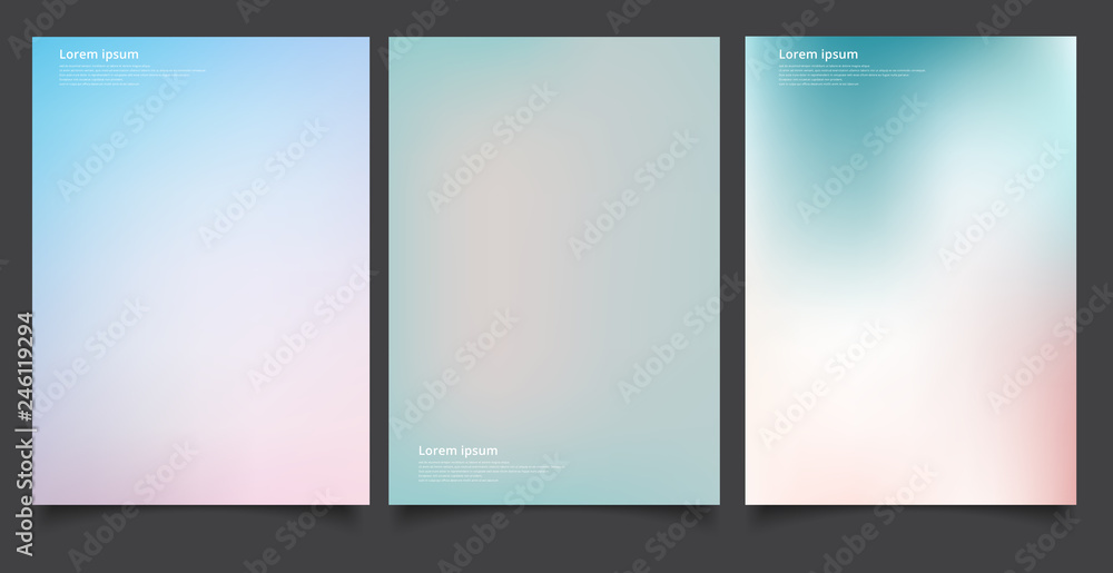 Canvas Prints set of abstract soft blurred gradients background graphic design template for brochure, banner, wall