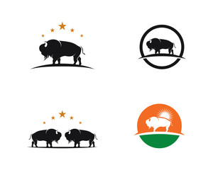 Bison logo icon vector template illustration