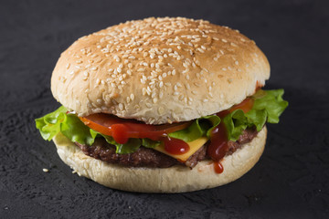 fresh delicious Burger with beef