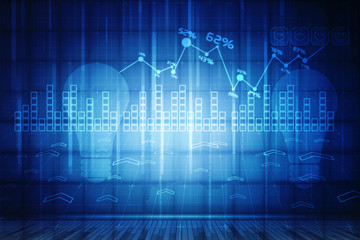 2d rendering Stock market online business concept. business Graph 
