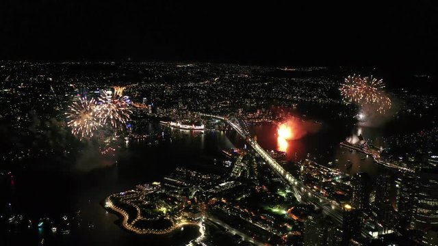 Sydney 9pm Fireworks 2018/2019 from the drone
