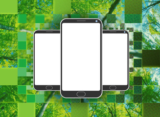 Zielona technologia - Smartfony - obrazy, fototapety, plakaty