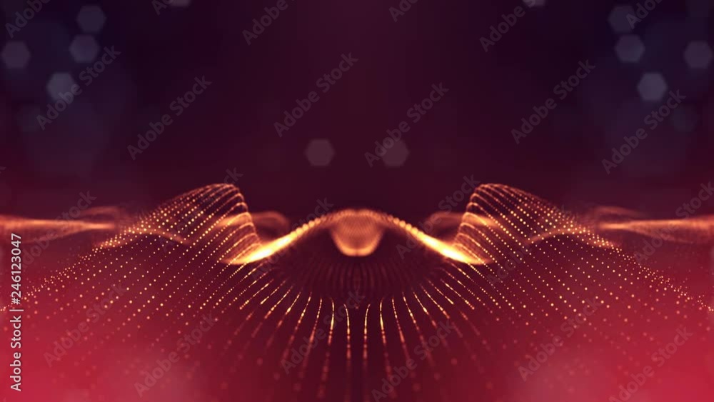 Poster 4k abstract looped backgrounds with luminous particles with depth of field. for holiday presentation