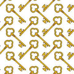 Seamless pattern key magic illustration. Mystical symbol.Beautiful t-shirt design boho style.Vintage hand drawn.