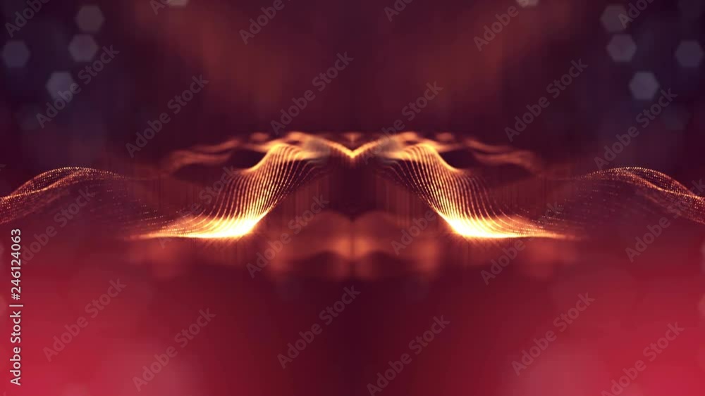 Poster 4k abstract looped backgrounds with luminous particles with depth of field. for holiday presentation