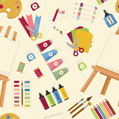 Art creation special equipment to paint and draw seamless pattern.