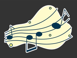 Music note design elements, music and sound template