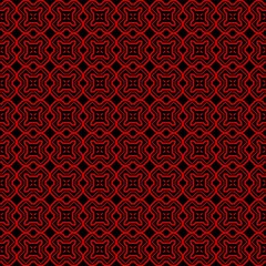 Ethnic classic pattern. Seamless vector illustration. Abstract geometric repeat backdrop. For decoration, wallpaper, print, fabric. Black, red color