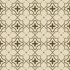Retro ornament. modern square geometric pattern. Seamless vector illustration. for interior design, printing, wallpaper, fill pattern. beige color