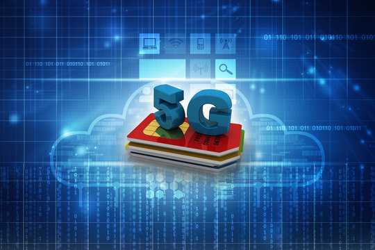 3d Render 5G Sim Card