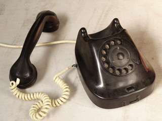 Old Black Phone with a Number Dial