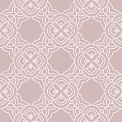 Abstract floral ornament in geometric style. Vector illustration. Beige color