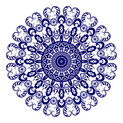 Floral round ornament. Vector illustration