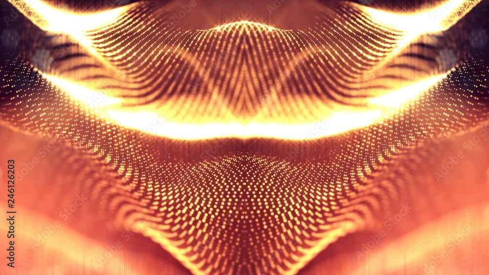 Poster 4k abstract looped backgrounds with luminous particles with depth of field. for holiday presentation
