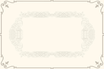 Vintage frame with ornament. Greeting card. Template for your design