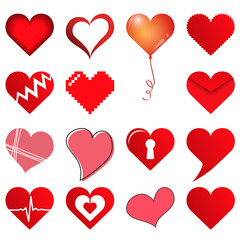 collection different loving valentine hearts