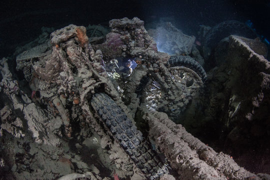 Motorbikes on SS Thistlegorm