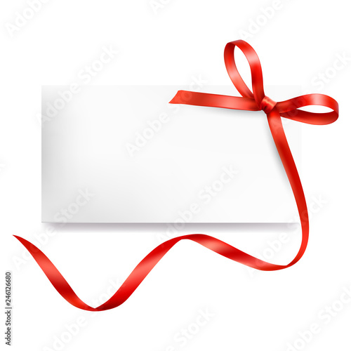 Greeting Card With Red Ribbon Template For Your Design Stock Image Greeting Card With Red Ribbon Template For Your Design