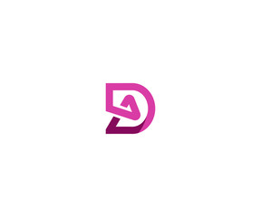 letter DA logo design template
