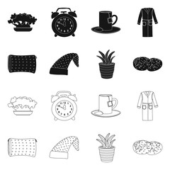 Vector design of dreams and night symbol. Set of dreams and bedroom stock symbol for web.