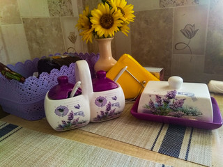 beautiful morning in the apartment with flowers