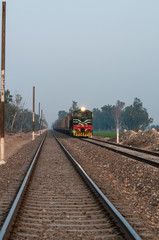 Fototapeta na wymiar Cargo train on the track 