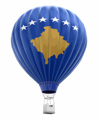 Hot Air Balloon with Kosovo Flag. Image with clipping path