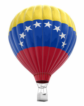 Hot Air Balloon with Venezuelan Flag. Image with clipping path