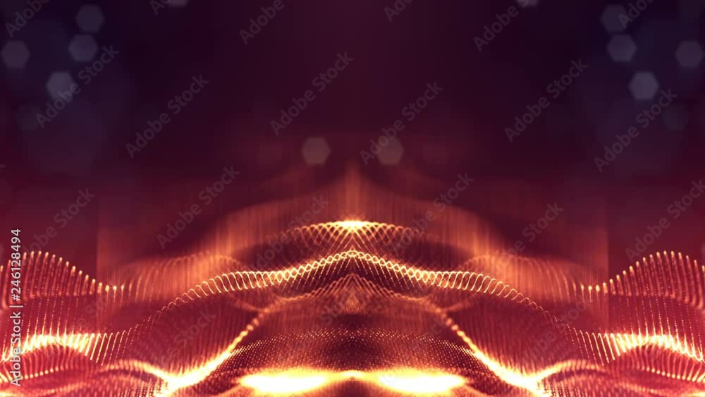 Poster 4k abstract looped backgrounds with luminous particles with depth of field. for holiday presentation