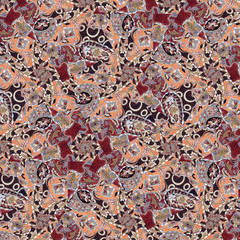 Mosaic of pieces of fabric - 246129070