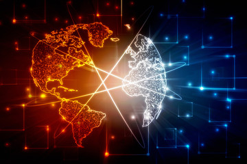 2d illustration world map abstract background