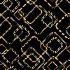 Gold and silver Chain Jewelry seamless pattern.
