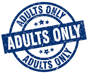 adults only blue round grunge stamp