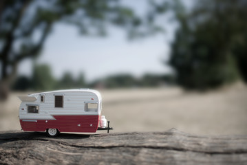 Summer countryside caravan