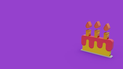 3d icon of birthday cake