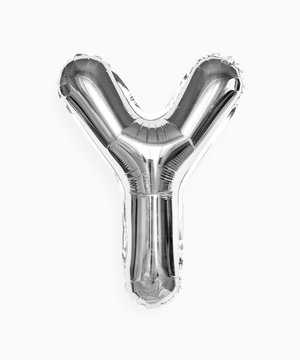 Capital Letter Y Silver Balloon