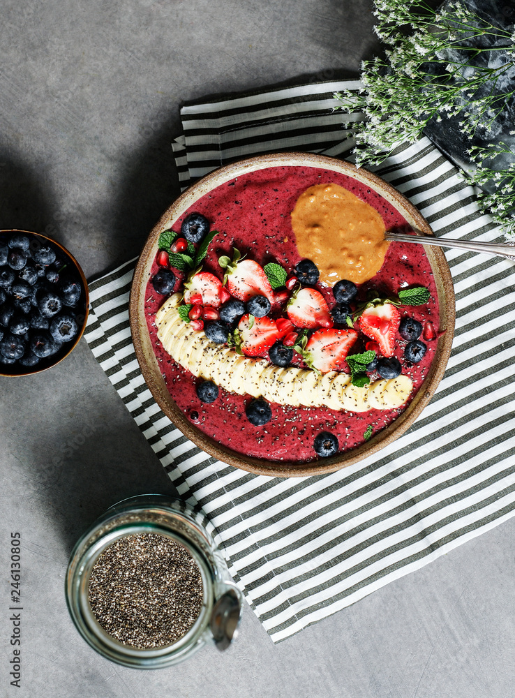 Wall mural acai bowl filled with good antioxidants