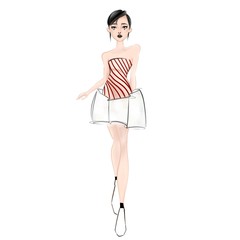 girl in a couture dress inspired by circus theme