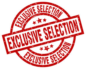 exclusive selection round red grunge stamp