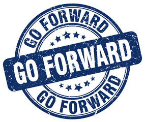 go forward blue grunge stamp