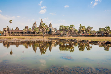 Obraz premium Angkor Wat, Cambodia - one the largest religious monument in the world, and the most famous landmark of the country