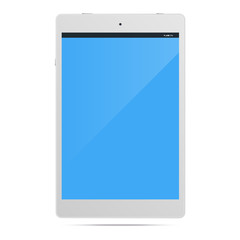 White tablet mock up with blank screen.