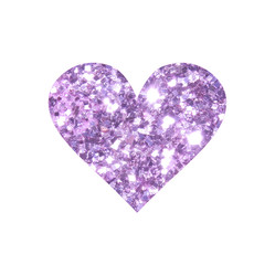 Heart with purple glitter isolated on white background. Can be used as place for your text, design...