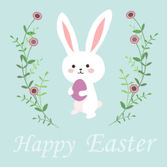 Simple drawing of an easter hare, postcard.