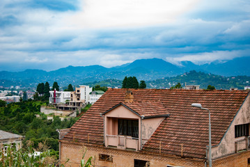 Old house with mountain view